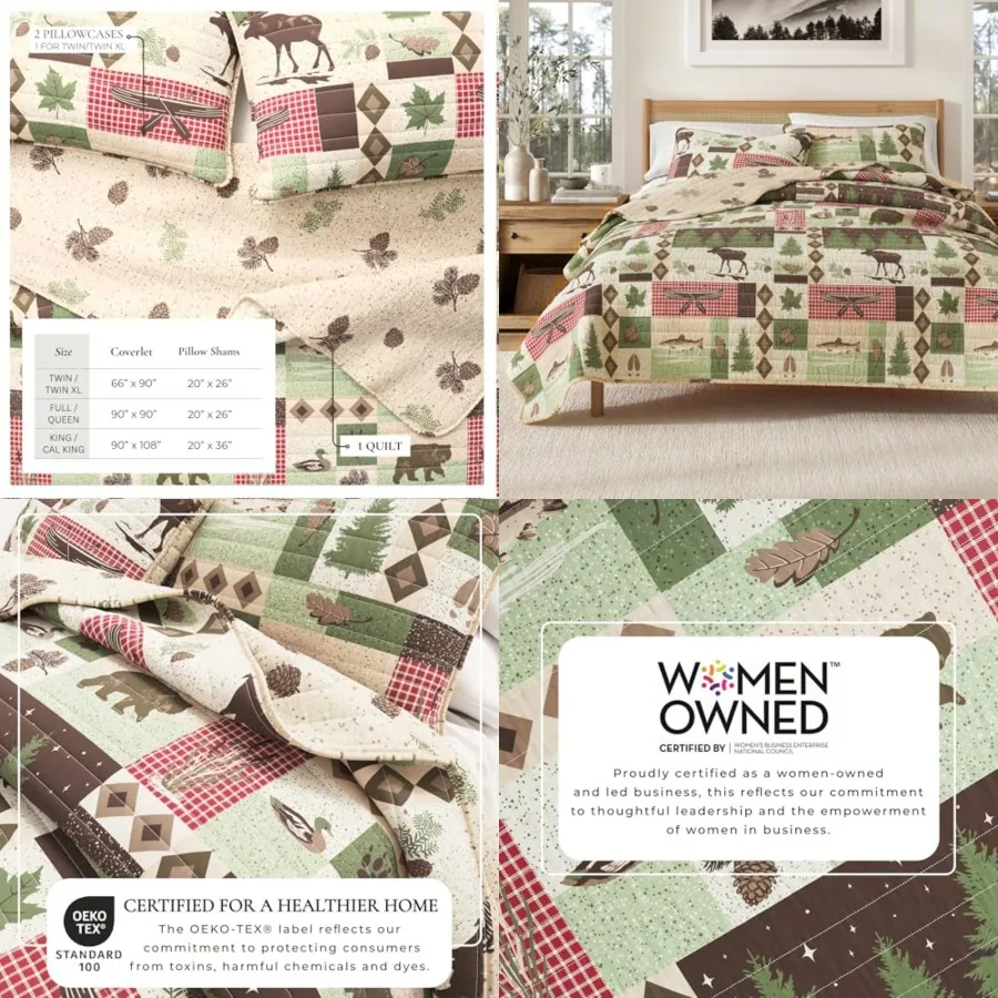 

Quilt Set - 3-Piece Size Bedding Set - Lightweight, All-Season, Reversible Bedspread