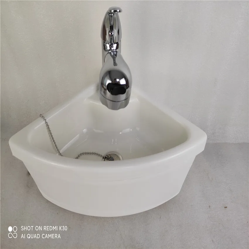 280*280*180mm White Acrylic Triangular Sink GR-Y014 Boat Caravan RV Camper