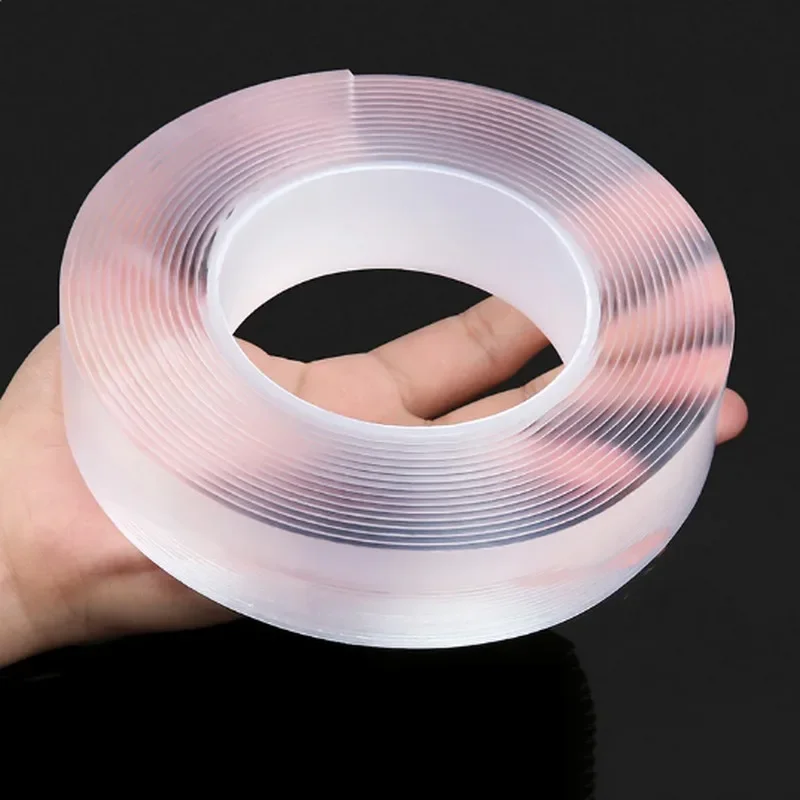 Super Strong Nano Double Sided Tape Transparent Reusable Waterproof Adhesive Tapes Cleanable Home Kitchen Bathroom Sticky 50mm