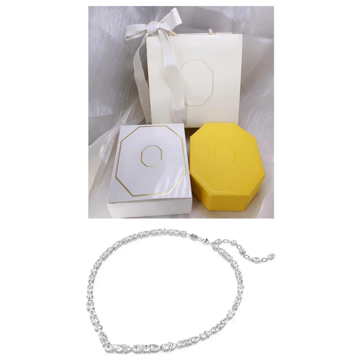 New Necklace Mesmera Mixed Cut White Necklace Women's Jewelry Gift Free Delivery