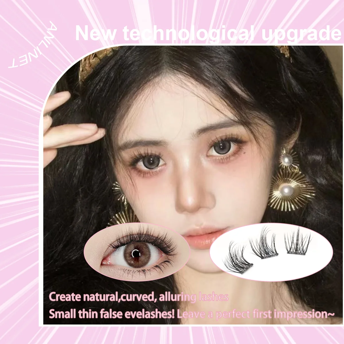 10 rows No Glue Needed Self Adhesive Cluster Lash Diy Adhesive Cluster Lashes Extension Reusable Glue-free Lashes