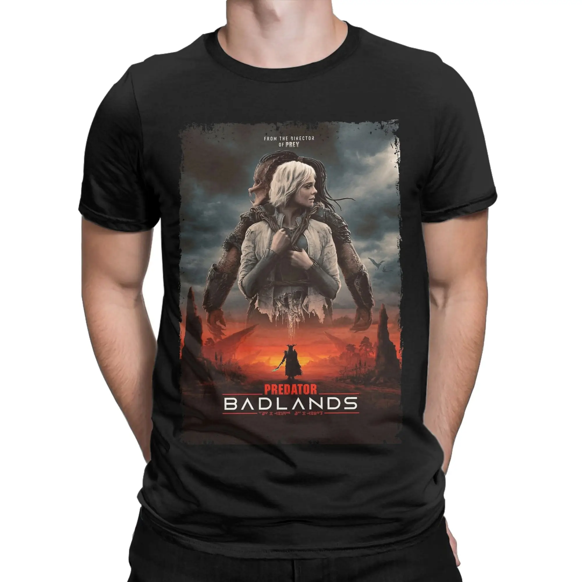P-Predators Dek Yautja Badlands T Shirt Men's  Cotton Amazing T-Shirt O Neck Warrior Movie Tees Short Sleeve Tops Plus Size