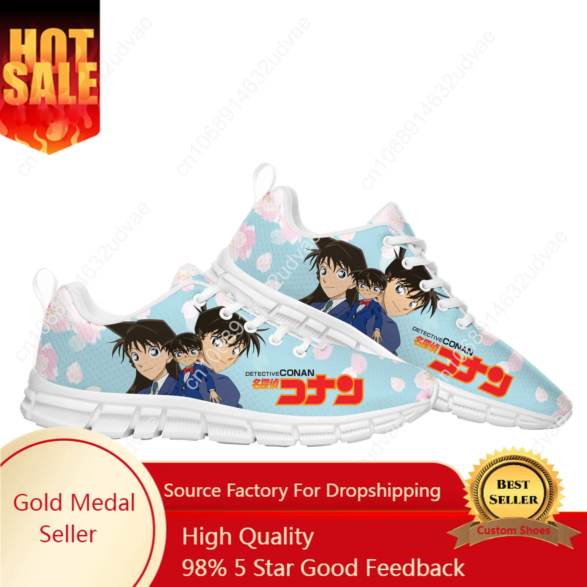 

Detective Conan Cartoon Sports Shoes Mens Womens Teenager Kids Children Sneakers Custom High Quality Sneaker Couple White Shoe