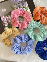 New Large Scrunchies Pastel Plain Color Fabric Rubber Band Simple Hair Rope Korean Elastic Hair Band Women Hair Accessories