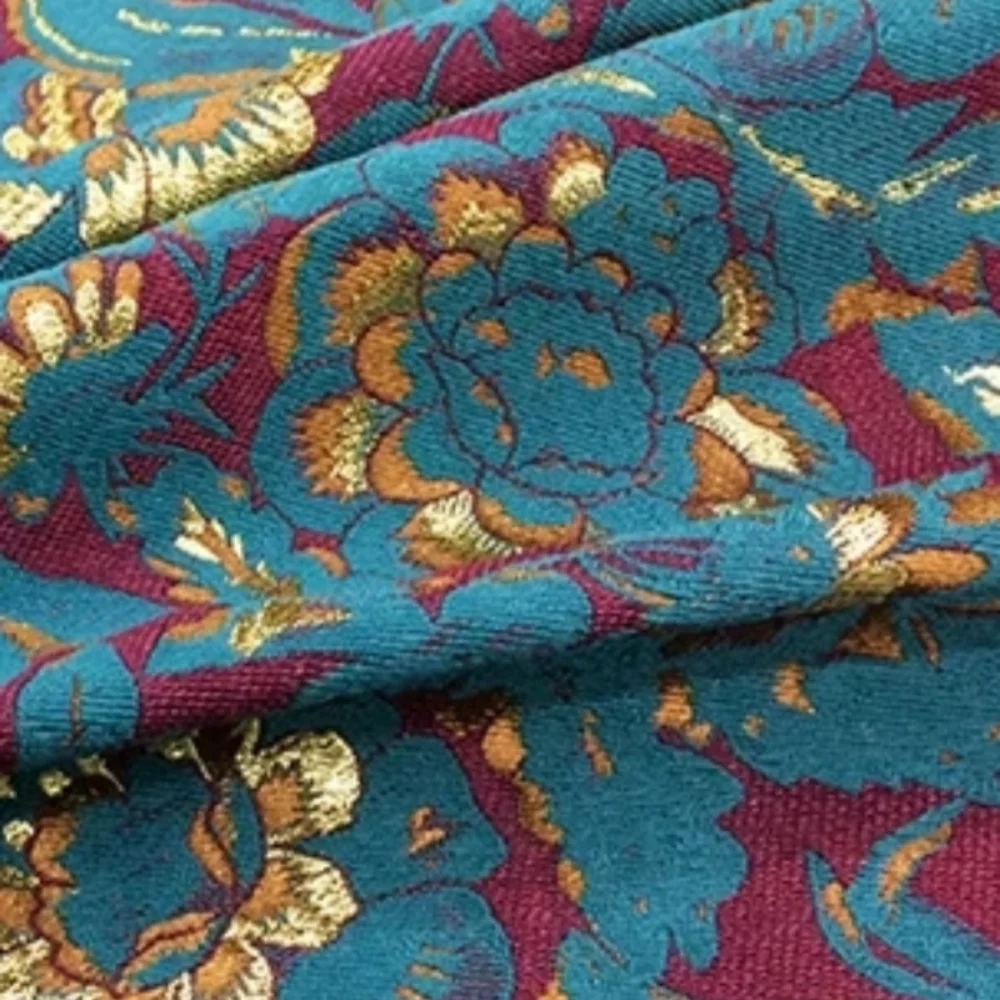 

Gold Jacquard Fabric Spring Autumn Fashion Children's Performance Dress Trench Coat Clothing Cloth European Brand Design Sewing