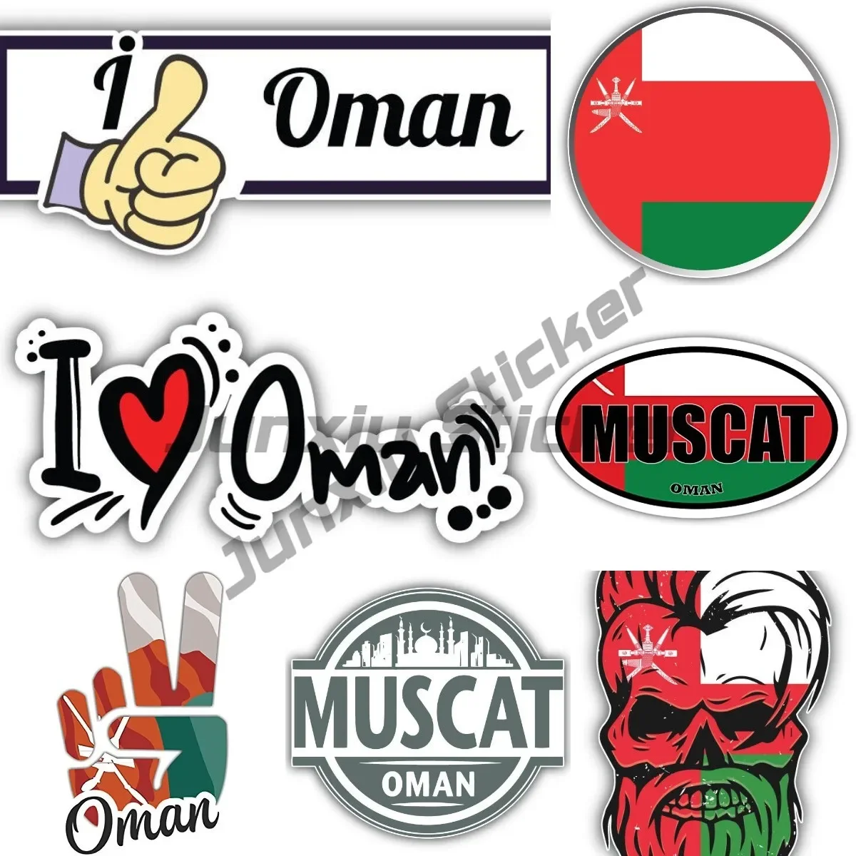 I Love Oman Countries National Flag Map National Bicycle Decals Guitar Camper Cyber Security Stickers for Laptop Medical Sticker