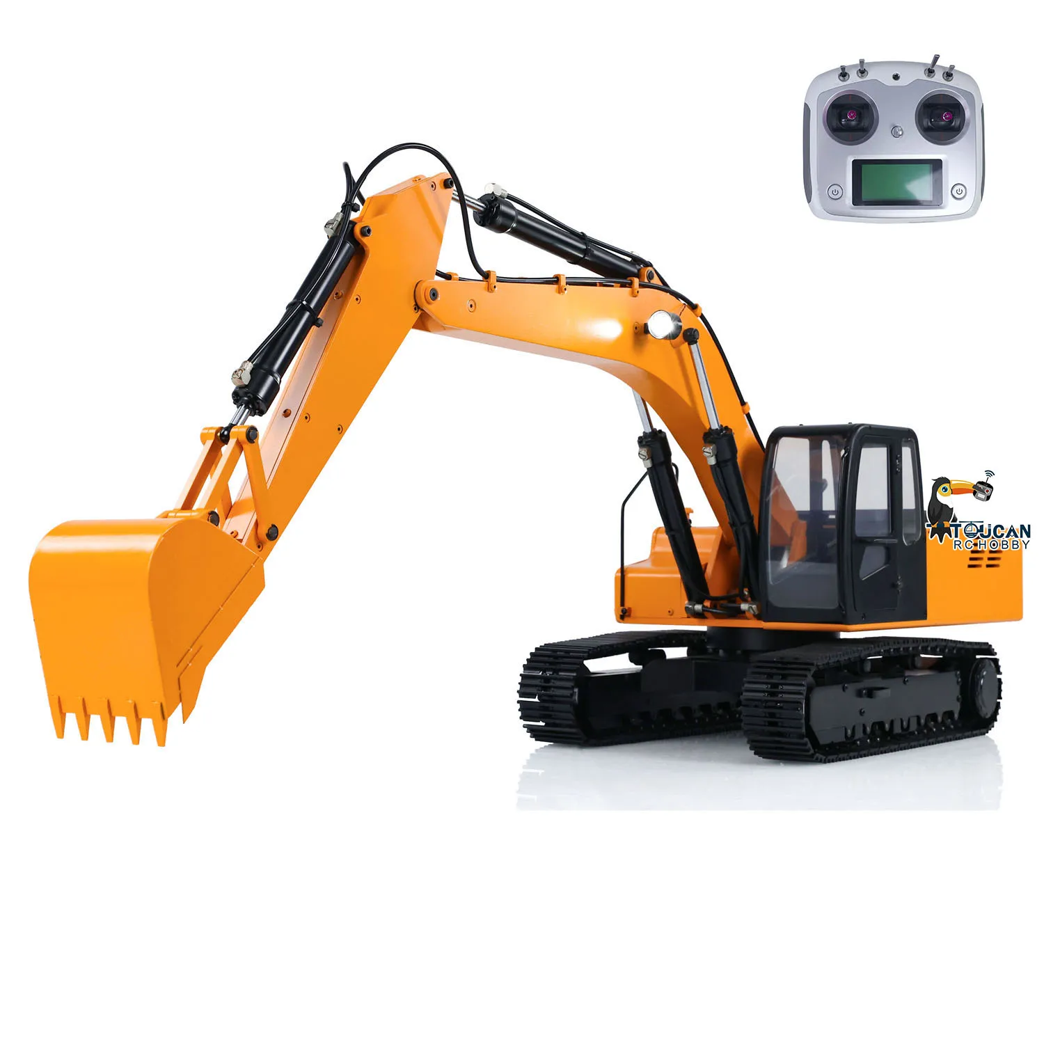 JDM 1/12 Hydraulic RC Excavator Painted Finished Remote Control Digger Model Toys Pump Tracks Light Radio Boys Gift