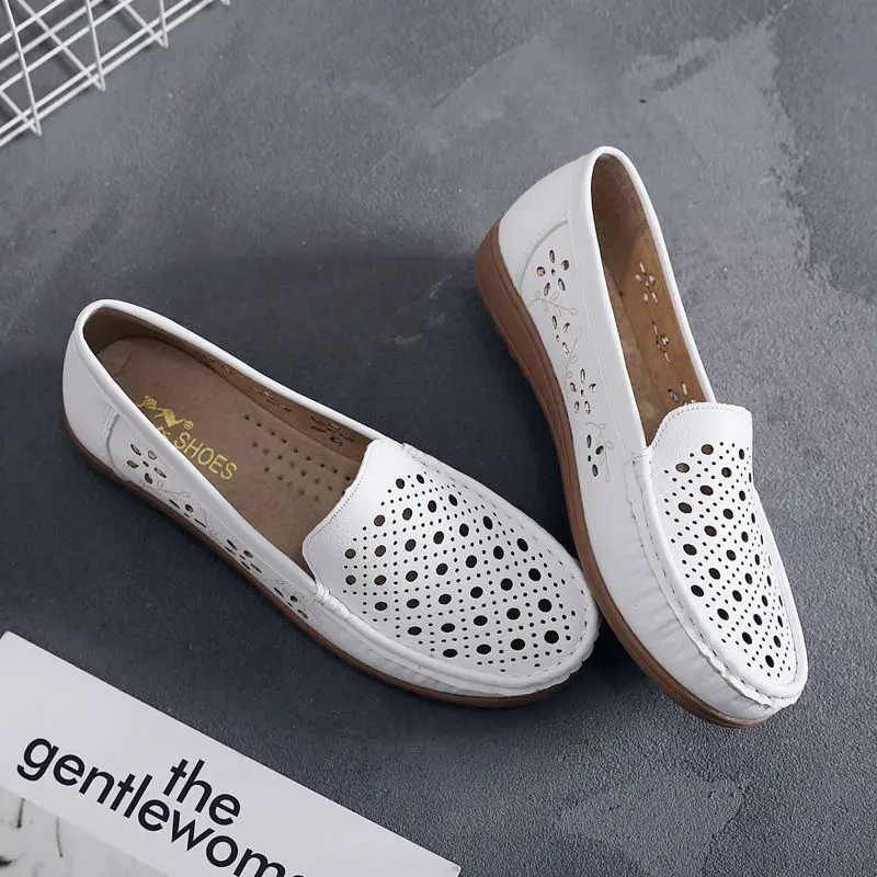 Women's Summer Loafers Luxury Artificial Leather Casual For Women Trends 2024 Comfortable Moccasins White Outdoor Fashion Shoes