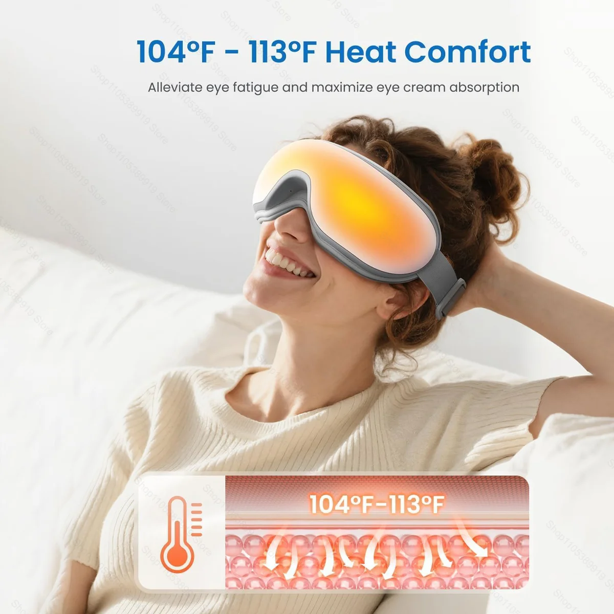 

Умный массажер для глаз с подогревом, вибрацией и воздушным давлением, Bluetooth-музыкальный прибор для ухода за глазами, маска для сна, расслабляющая маска для глаз от усталости