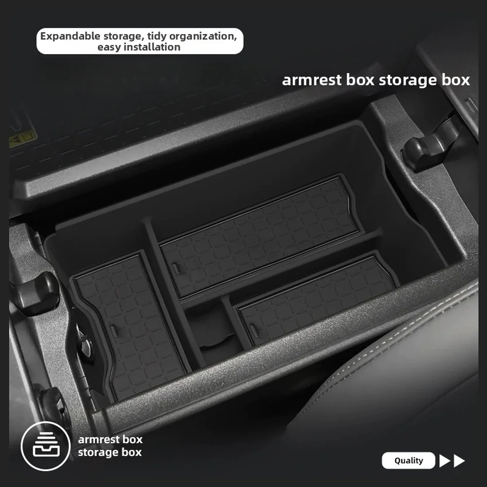 Boîte de rangement pour accoudoir automobile pour Toyota RAV4 2026, console centrale avec disposition multi-segments et stabilité des matériaux ABS+PVC