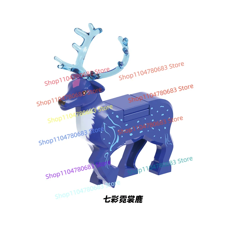 MOC ビルディングブロック透明トナカイミニアクションフィギュア組立モデル装飾漫画アニメアクセサリーおもちゃギフト