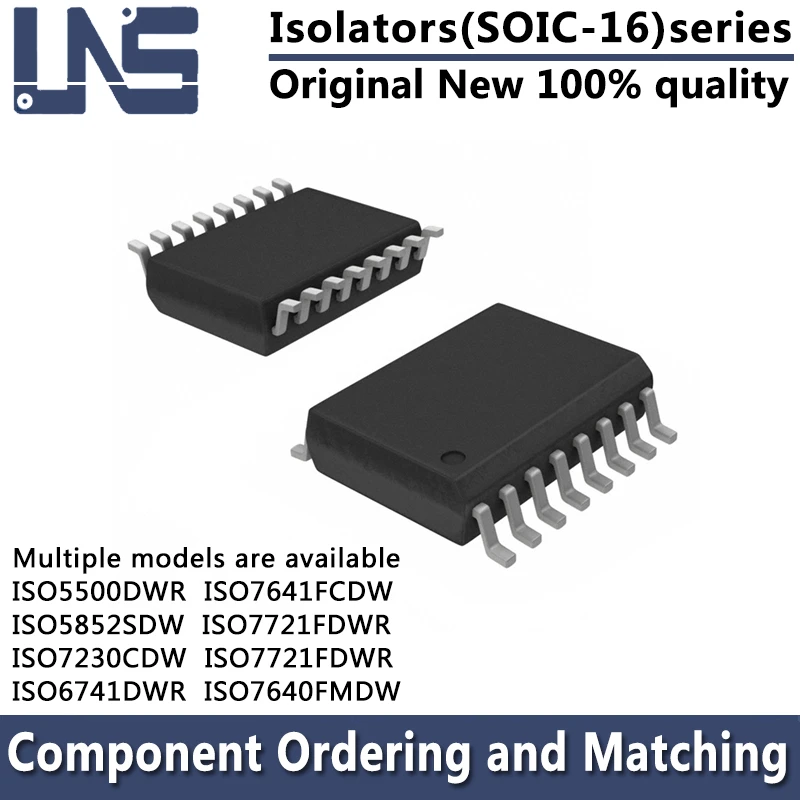 1PCS ISO5500DWR ISO5852SDW ISO6741DWR ISO7230CDW ISO7640FMDW ISO7641FCDW ISO7641FMDW ISO7721FDWR SOIC-16 7.5MM Isolators