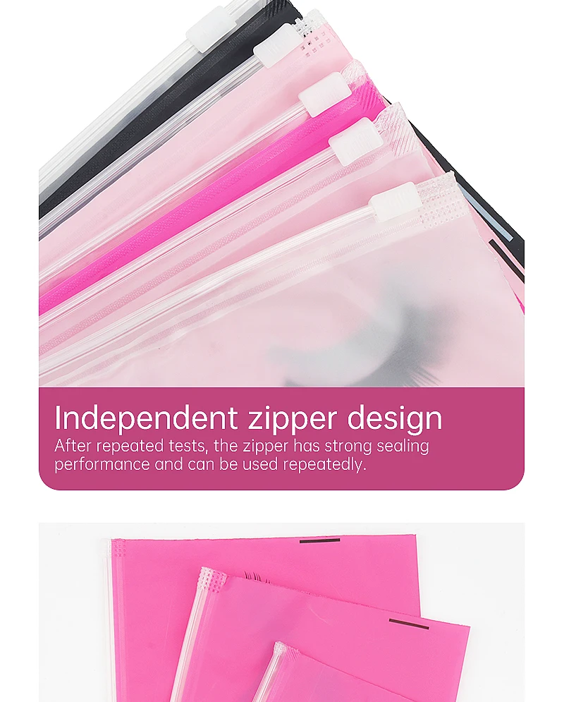 10 stücke Wimpern Nachsorge Taschen Mit Reißverschluss Kulturbeutel Make-Up Tasche Kosmetische Reise Schönheit Werkzeug Verpackung Lash Verlängerung Liefert – Detail 6