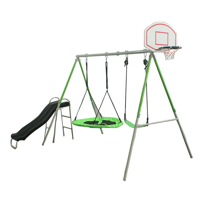 Nuovo altalena per scivolo all'aperto personalizzata per parco giochi per bambini Altalena e scivolo per bambini con legatura nel basket