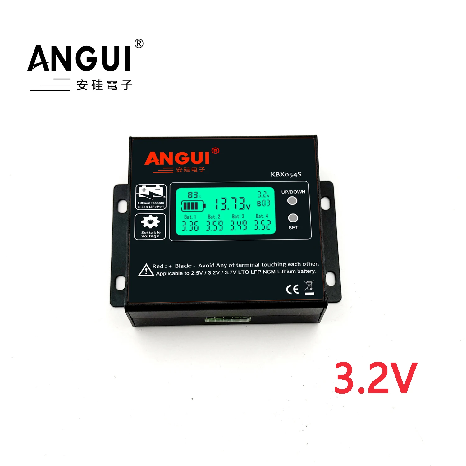 ANGUI Battery Equalizer KBX054S LCD 4S 3.2V 6.4V 9.6V 12.8V Connect Voltage Active Balancer Lead acid Batteries Monitor