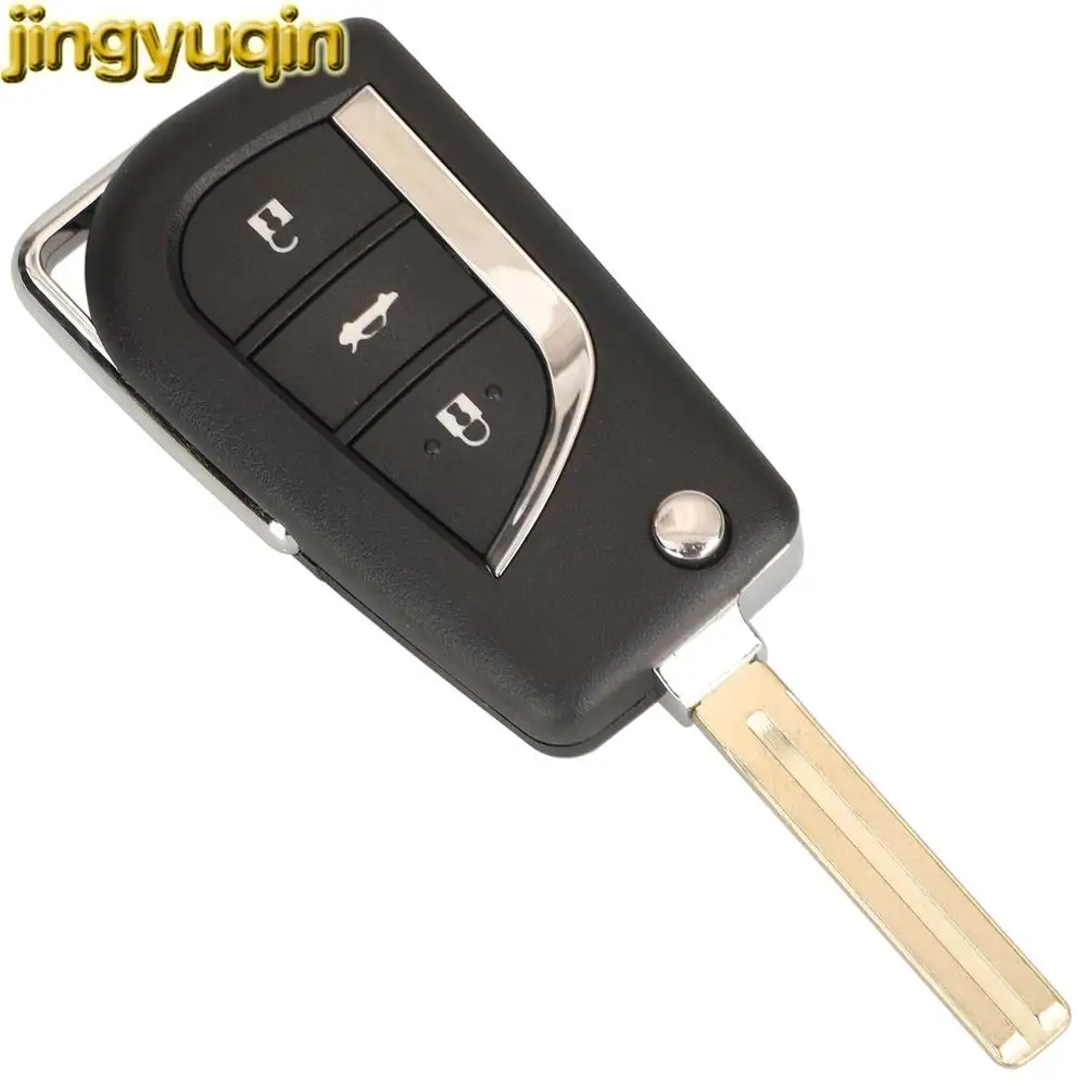 Jingyuqin 3 Buttons Car Key Alarm Remote Fob 433MHZ 8A Chip For Toyota CAMRY 2015 2016 RAV4 2017 Auris 2018 TOY40 12BFE-01