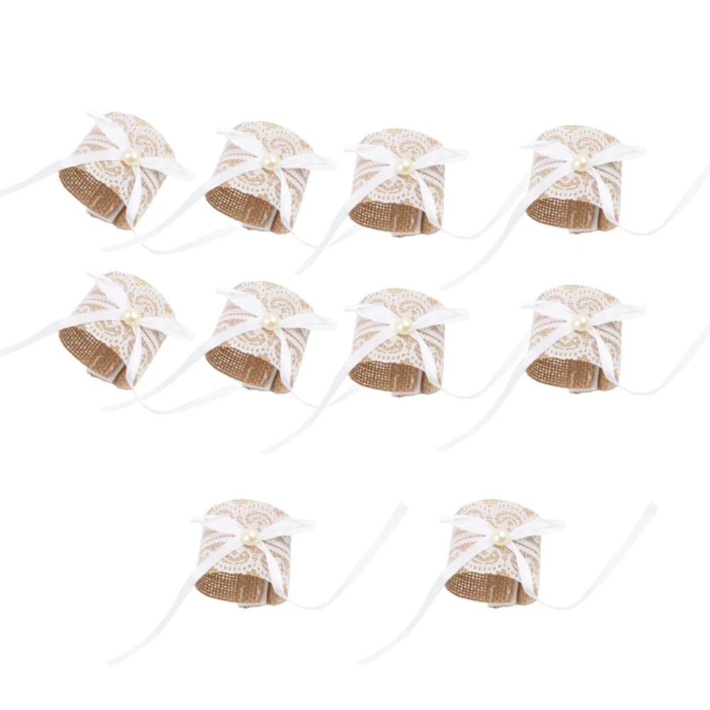 10Pcs Lace Napkin Ring Buckle Natural Table Chair Burlap Napkin Ring Wedding Banquet Party Decoration Supplies