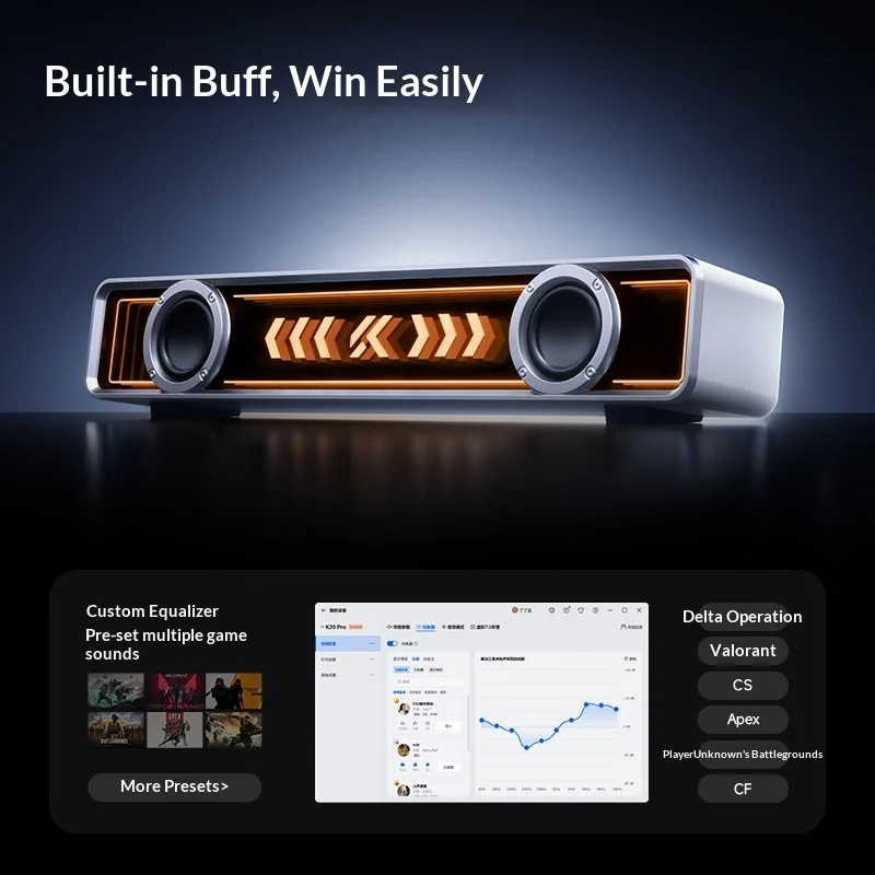 MCHOSE K20Pro سماعة لاسلكية تعمل بالبلوتوث مكبر صوت للألعاب 7.1 تأثيرات صوتية محيطة RGB مع ميكروفون قابل للفصل PC Switch2 PS4/5