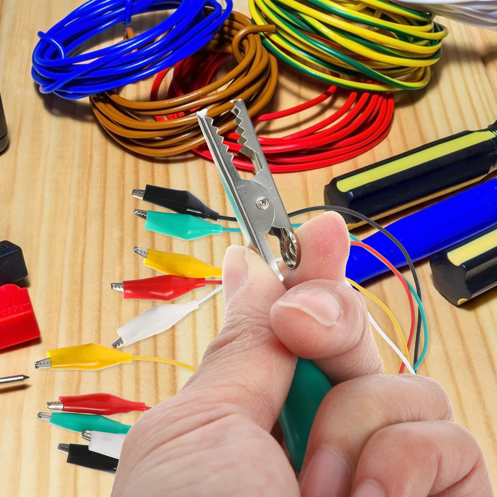 

20Pcs Alligator Test Leads Nickel Plated Clips Copper PVC Insulated Heavy Duty for Electrical Testing Automotive Experiments