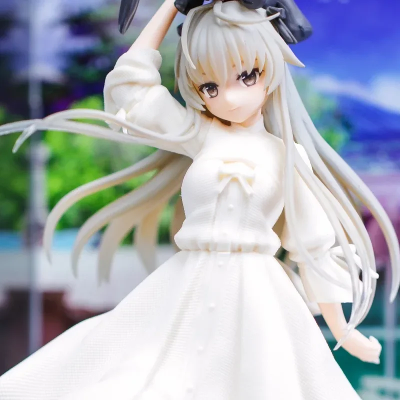 Kasuvano Sora Anime japonés Kawaii Girl vestido blanco de pie PVC modelo de colección juguetes figura