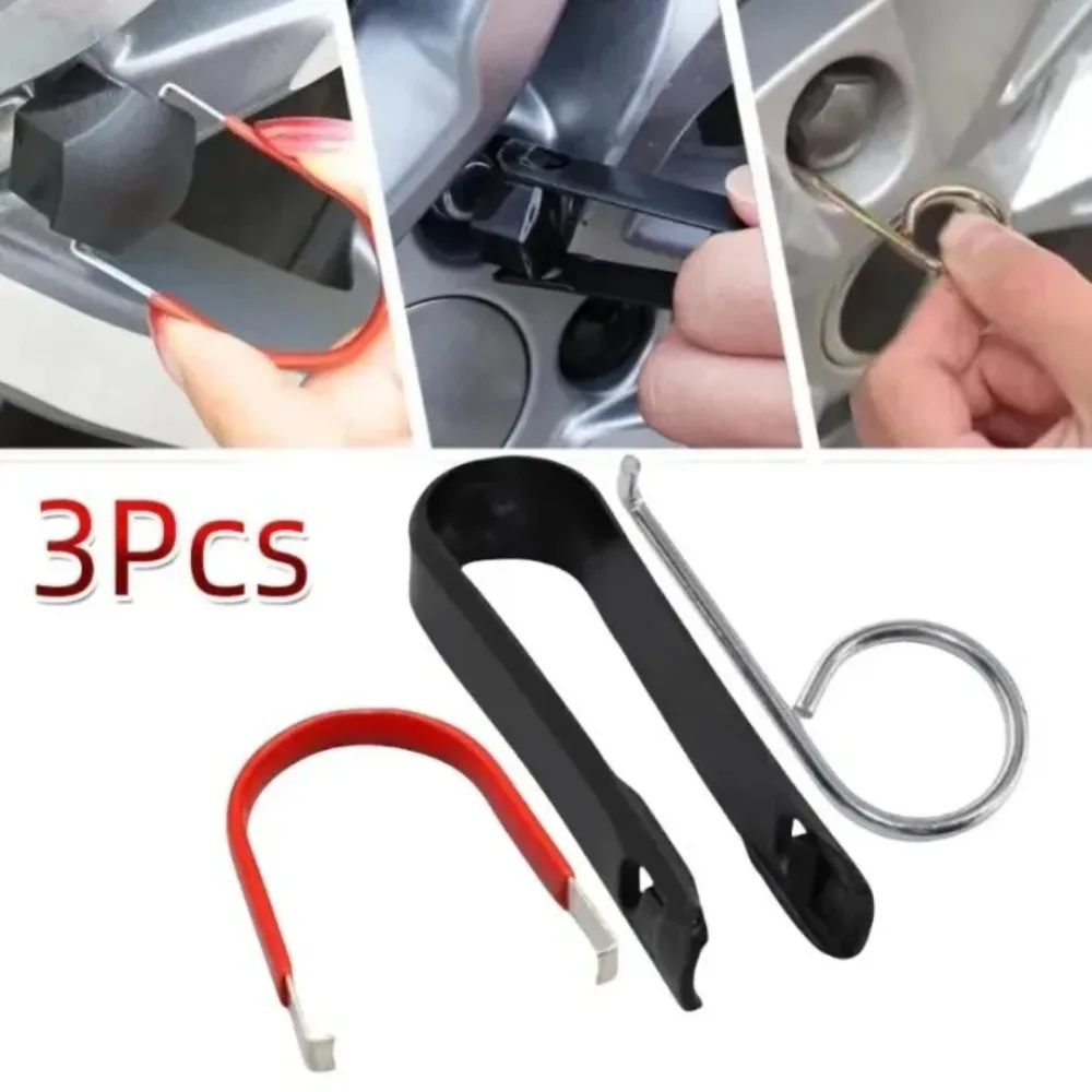 

3pcs/set Universal Car Wheel Lug Bolt Nut Center Cover Cap Extractor Removal Clip Car Tire Cap Puller Tool Auto Repairing Parts
