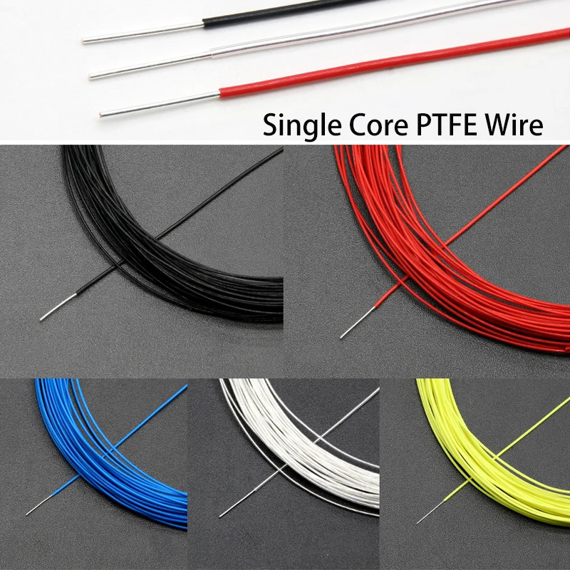 5/10/30/50M Single Core Silver Plated PTFE Wire FEP Insulation High Purity OFC Audio Speaker Headphone Cable Electric Wire Line