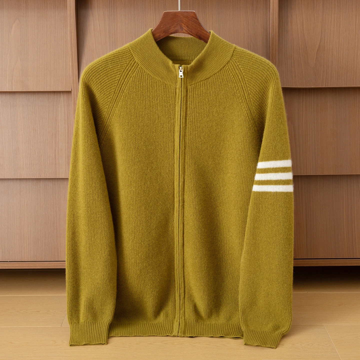 

Вязаный кардиган из 100% чистого кашемира, свитер, мужская одежда, толстые повседневные теплые топы с длинными рукавами, осенне-зимняя куртка с круглым вырезом