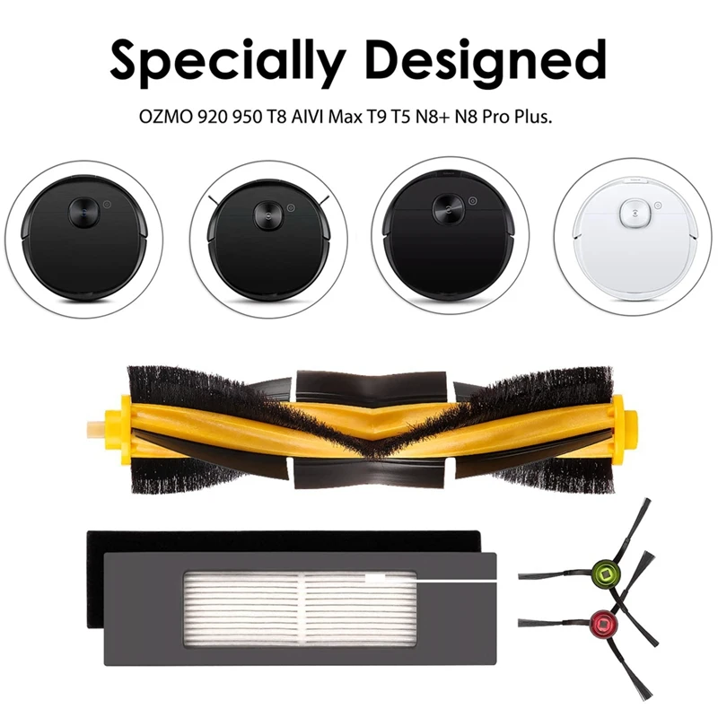 Accesorios de repuesto para Robot aspirador ECOVACS DEEBOT T8 T8 AIVI T8 MAX N8 Pro N8 Pro + Yeedi Vac/Yeedi Vac Max, 1 Juego