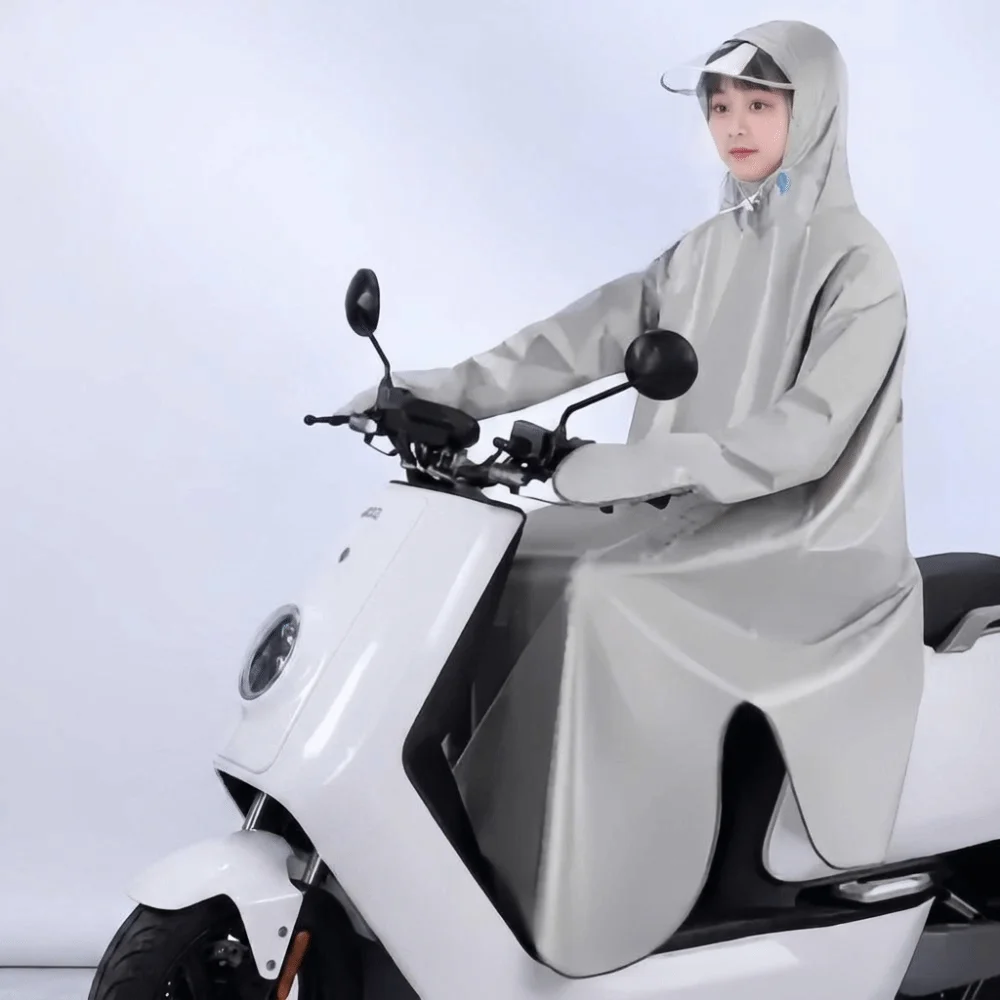 One-Piece Waterproof Rain Poncho Full Body Coverage Hooded Electric Bike Raincoat Windproof Sleeve Design Raincoat Cycling 2