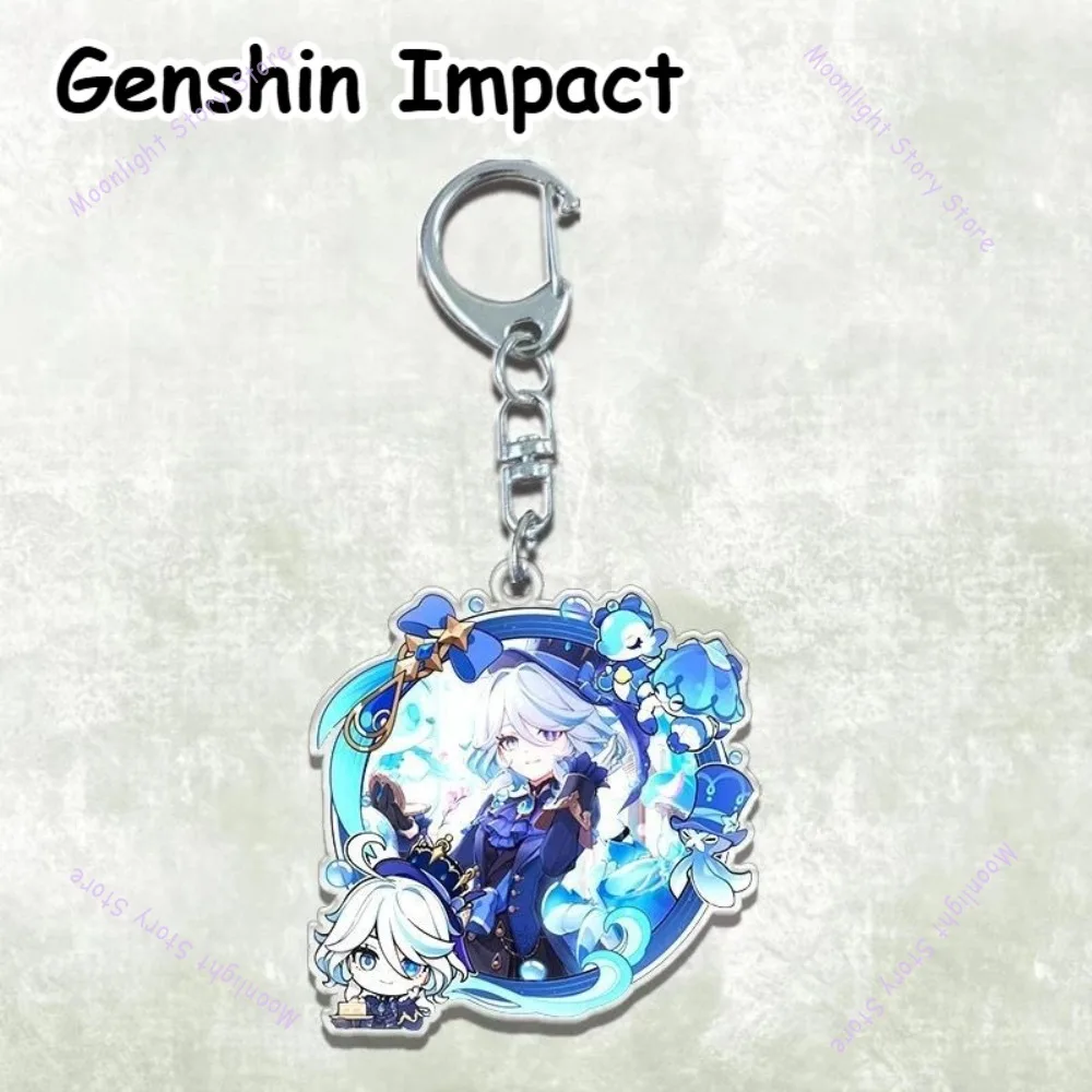 جينشين إمباكت أنيمي ميرش المفاتيح المتناثرة الجندي فرنينا الرعد العام ناشيدا المحيطة الاكريليك قلادة الجوز المعلقات #3