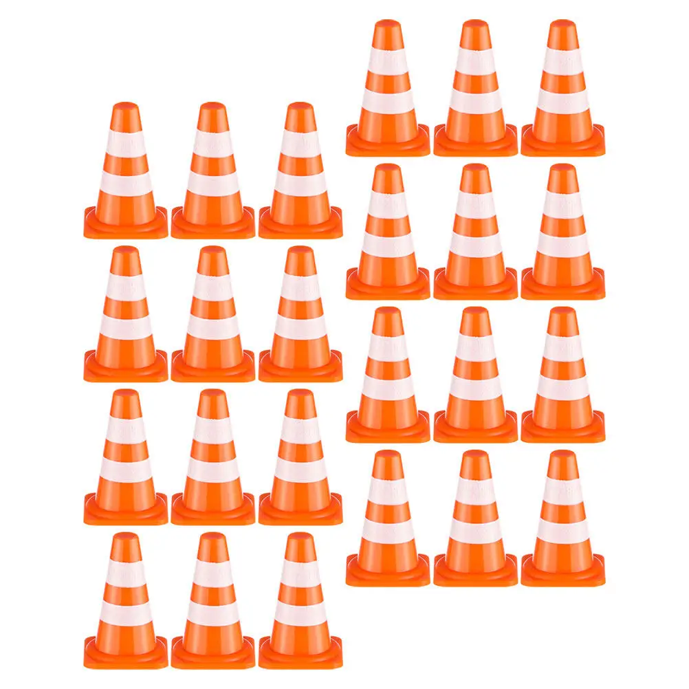 

24 шт. миниатюрных дорожных конусов ярко-оранжевого цвета, модели дорожных знаков для строительных площадок, развивающие пространственное восприятие