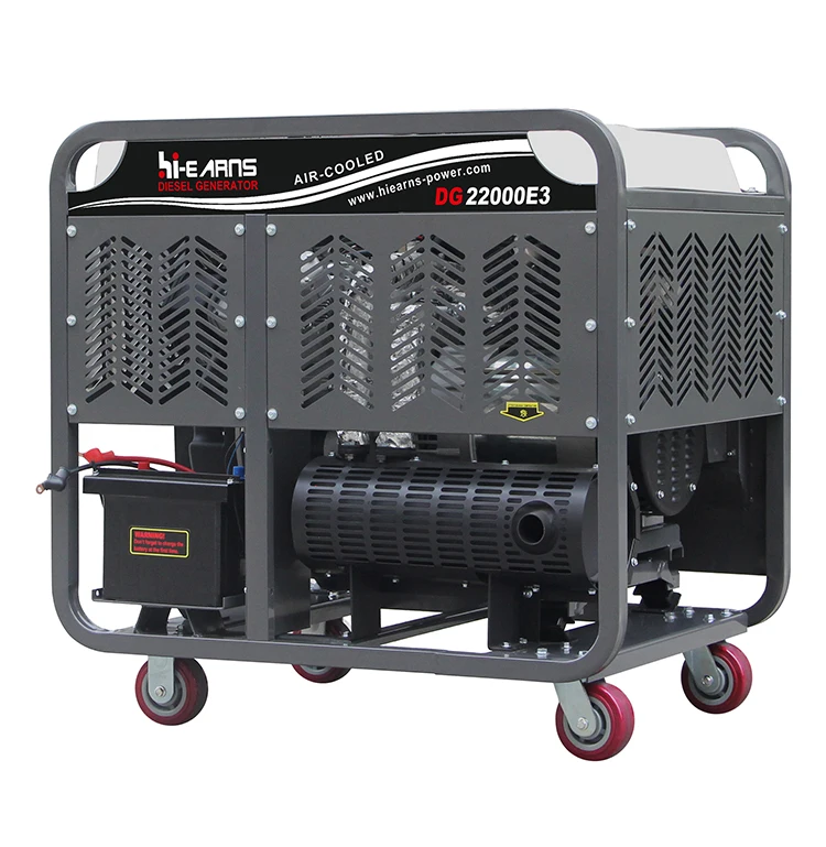 16kw 18kw Open Type Air Cooled Diesel Generator Two Cylinder HR2V98F Grey Color