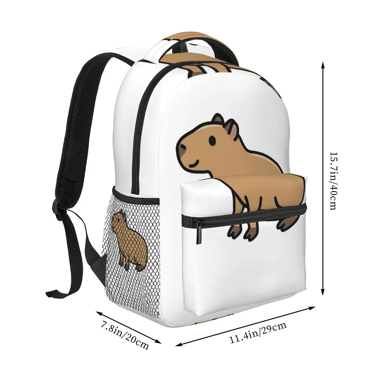 Zaini Capybara Ragazzi Ragazze Bookbag Studenti Borse da scuola Zaino da viaggio per cartoni animati Borsa a tracolla di grande capacità