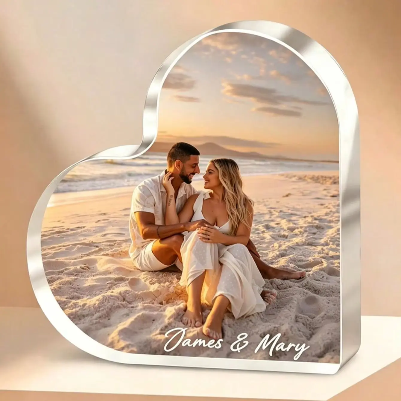 1Pc Custom Acrylic Photo Brick, Personalized Photo Frame Gift for Mom, Boyfriend & Girlfriend, for Wedding,Anniversary,Valentine