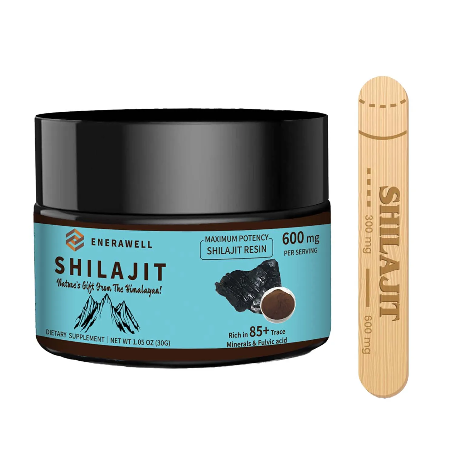 Pure Himalayan Shilajit Resin, Rich in Trace Minerals & Fulvic Acid, Supports Energy & Immune Wellness, 600mg Per Serving Supplement