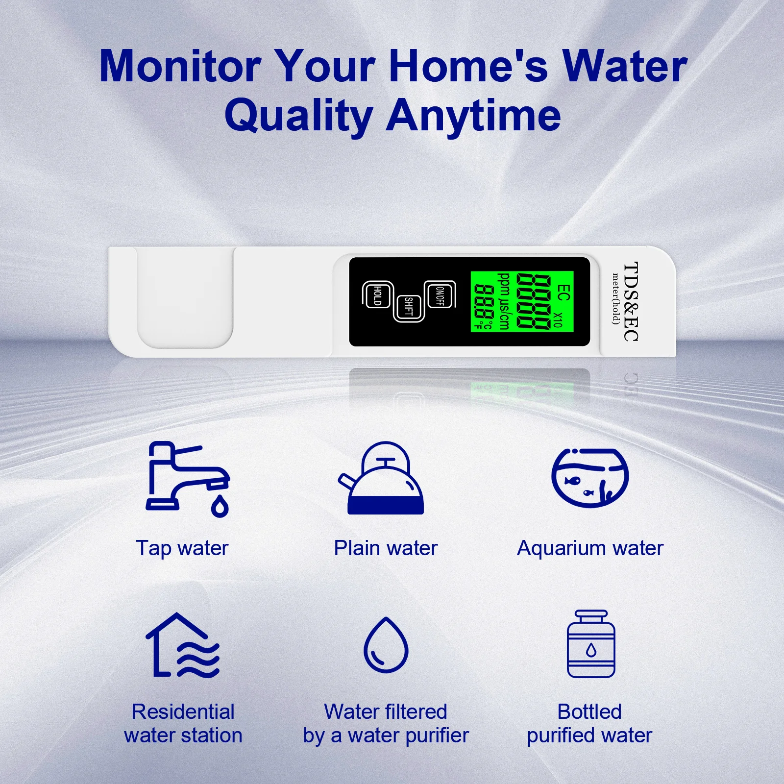 A5 Wasserqualitätstester Tragbares 4-in-1 TDS EC & Temperaturmessgerät 0-9999ppm Präzise für Trinkwasser, Hydroponik, Aquarium – Detail 12