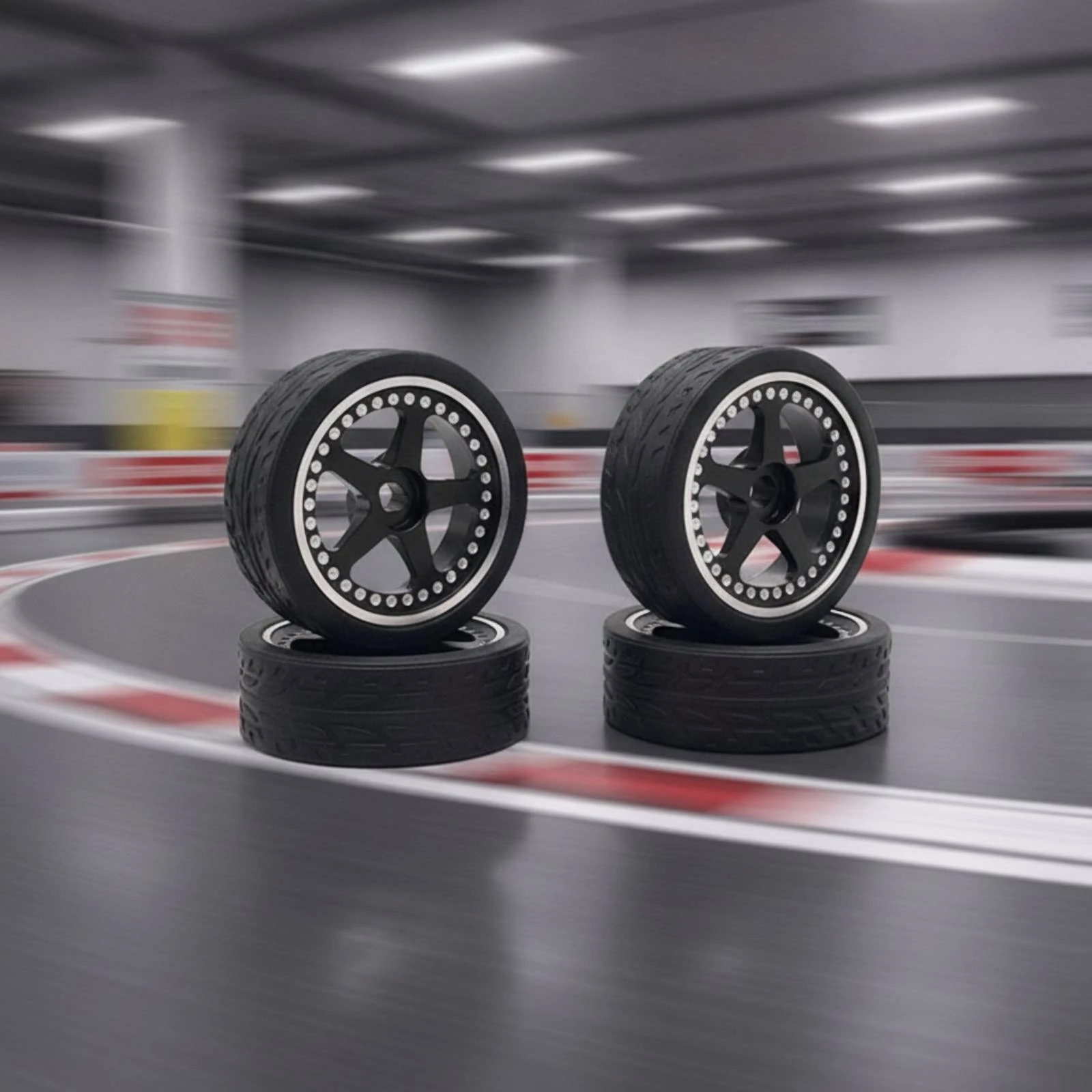 RC Car Wheels and Tires Lightweight RC Car Wheels with Rubber Tires Wheel and Tire Set with Rims Easy Installation for Hobbyists