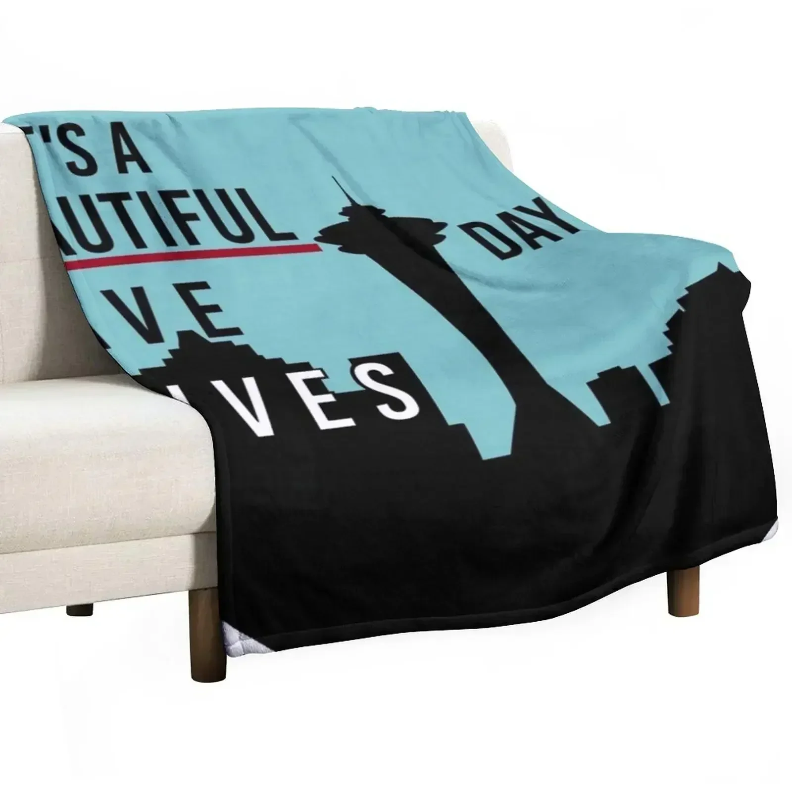 

It's A Beautiful Day To Save Lives Throw Blanket Travel Size Cozy Blanket for Plane Train