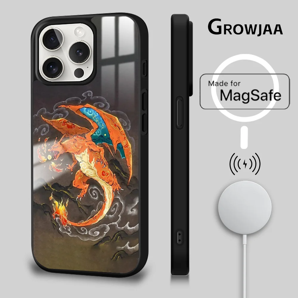 Ukiyoe Pokemon Art Phone Case For iPhone 16 15 14 13 12 11 Pro Max Plus Mini New Magsafe Mirror Wireless Magnetic Cover