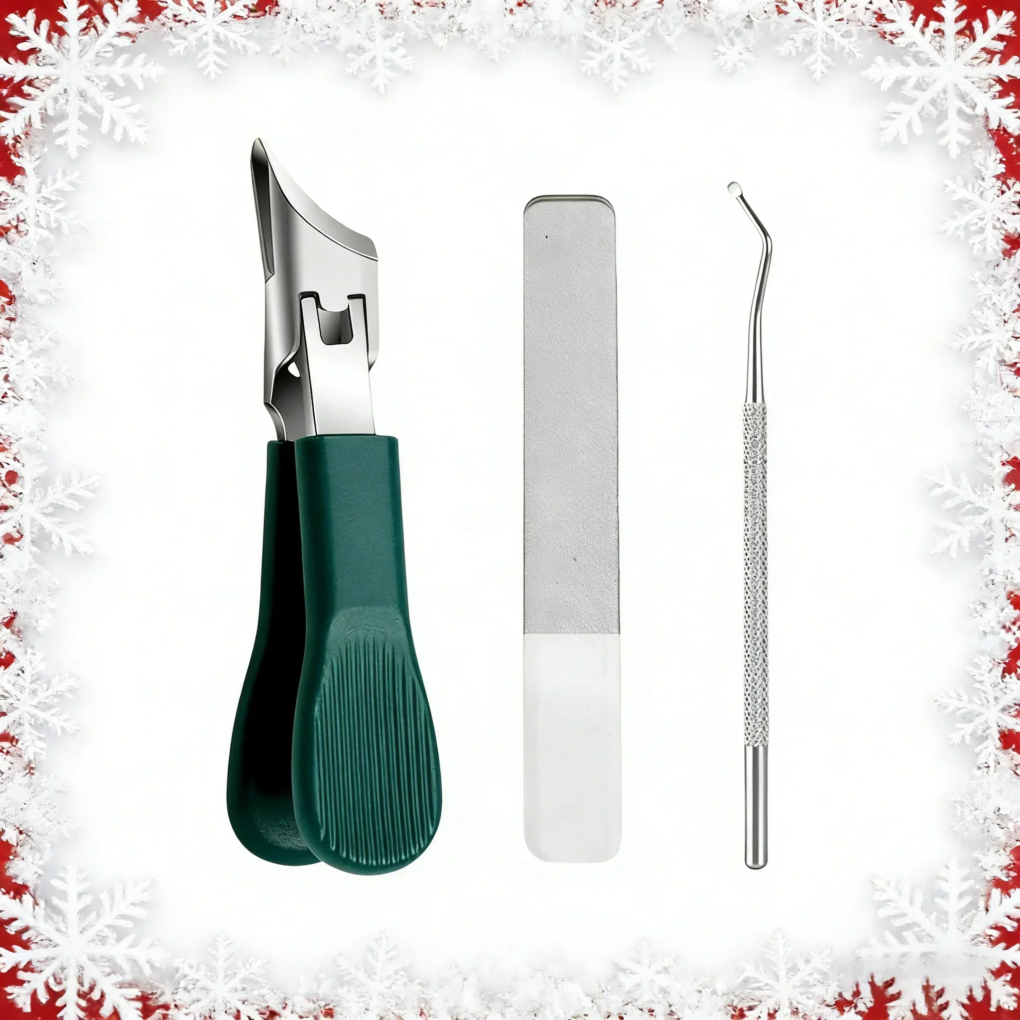 Essenziale per soffianti per unghie spesse: kit da 3 pezzi con becco d'aquila verde: taglio facile, sollevamento delicato incarnito, archiviazione fluida