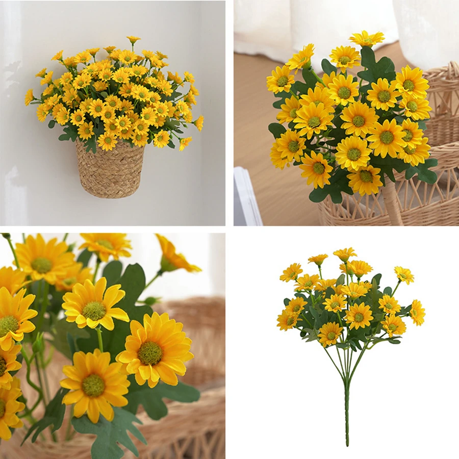 Künstliche Blumen für Festivals, Seiden-Gänseblümchen, DIY-Dekoration für Zuhause, Tisch, Garten, Party, Hochzeit, Outdoor-Bastelarbeiten, Herbstfest, Künstlicher Kranz – Detail 6