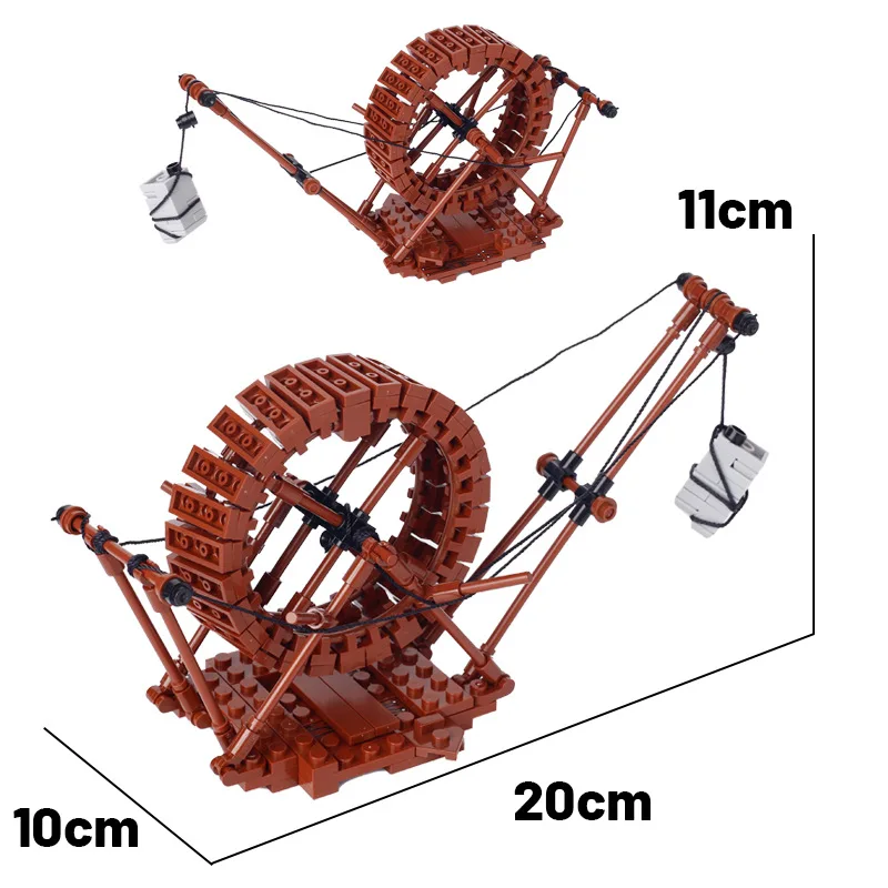 MOC Stone Thrower Model Building Blocks Medieval Military Castle Siege Ballista Bow Carrier Weapons Bricks Toys Boys Gift