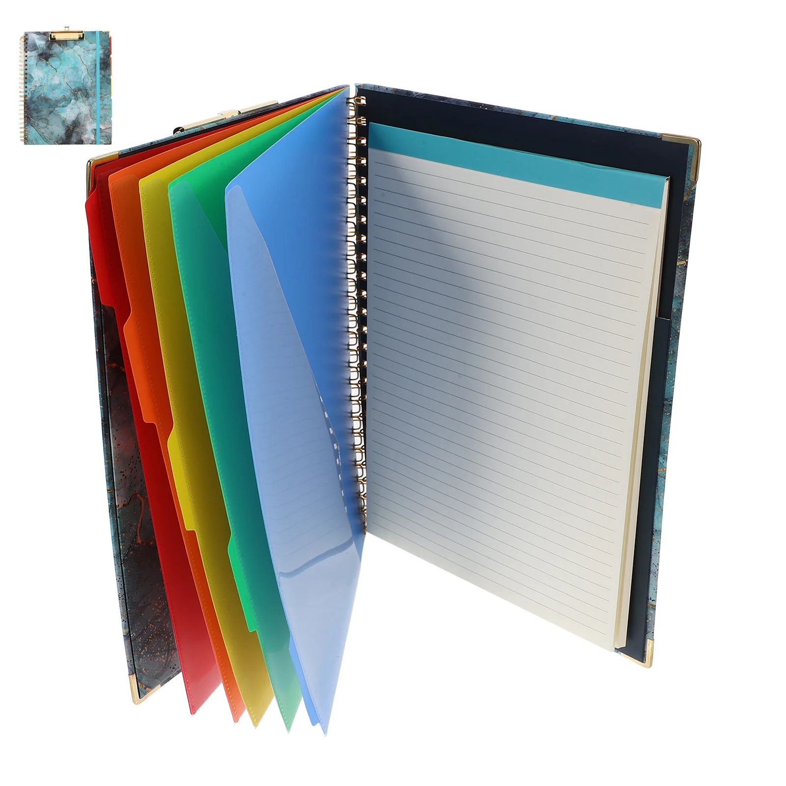 

Office Notepad The Notebook Folders File Inner Bag Foldable Clipboard Clipboards Alloy Pu with Storage Practical