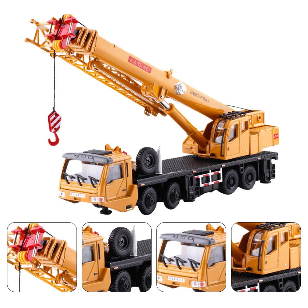 Crane Model Tractor Toys Kids Plaything Car Simulation Big Alloy Child Desktop Ornament