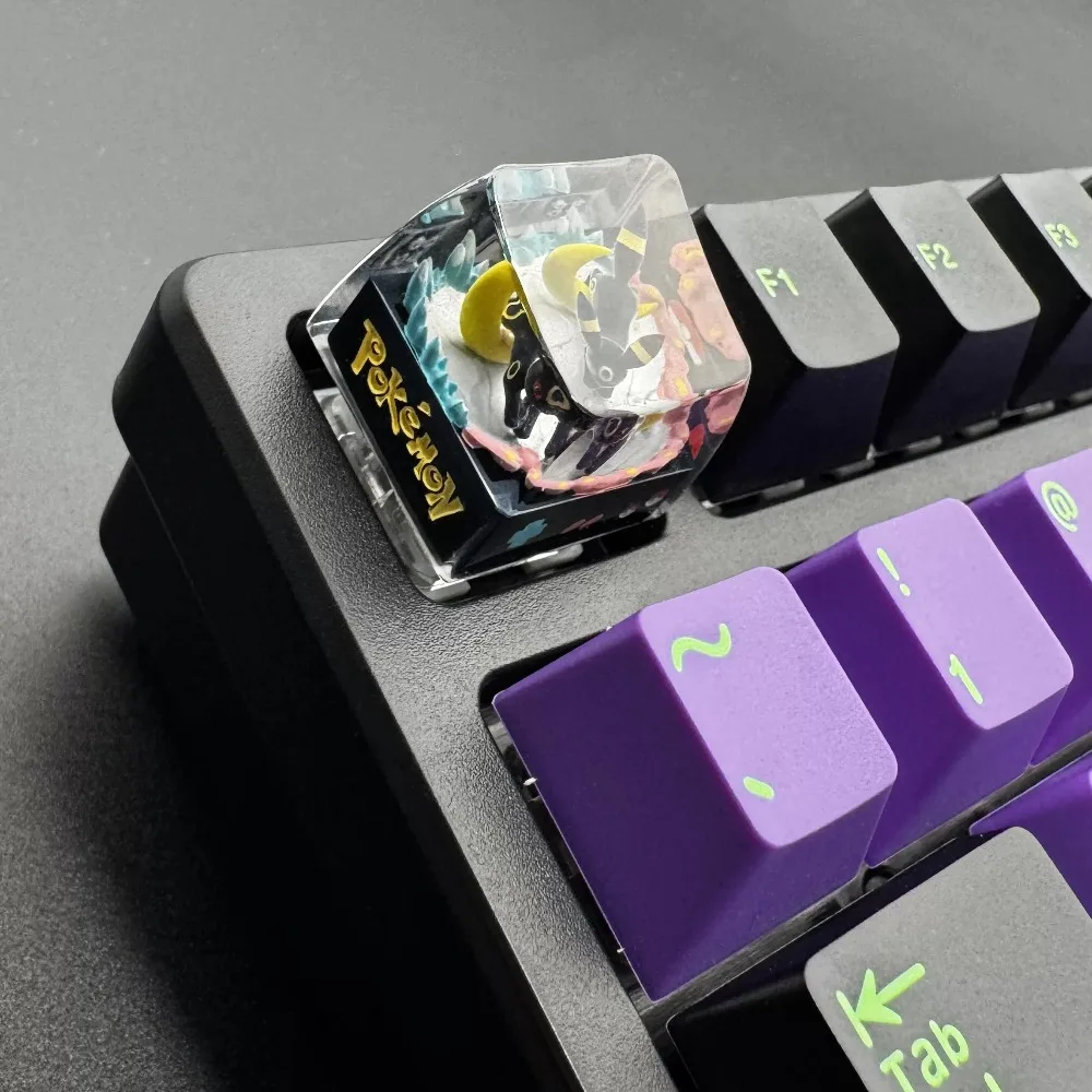 

Pokémon Umbreon Keycap Transparent Resin Cross-axis Mechanical Keyboard Board Game Accessories Personalized Creative Gift