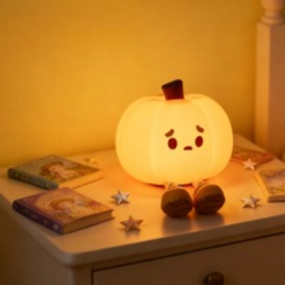 

Перезаряжаемый ночник в форме тыквы, милый силиконовый декор для Хэллоуина для детей, мягкий светильник для детской и ночник для детского сада