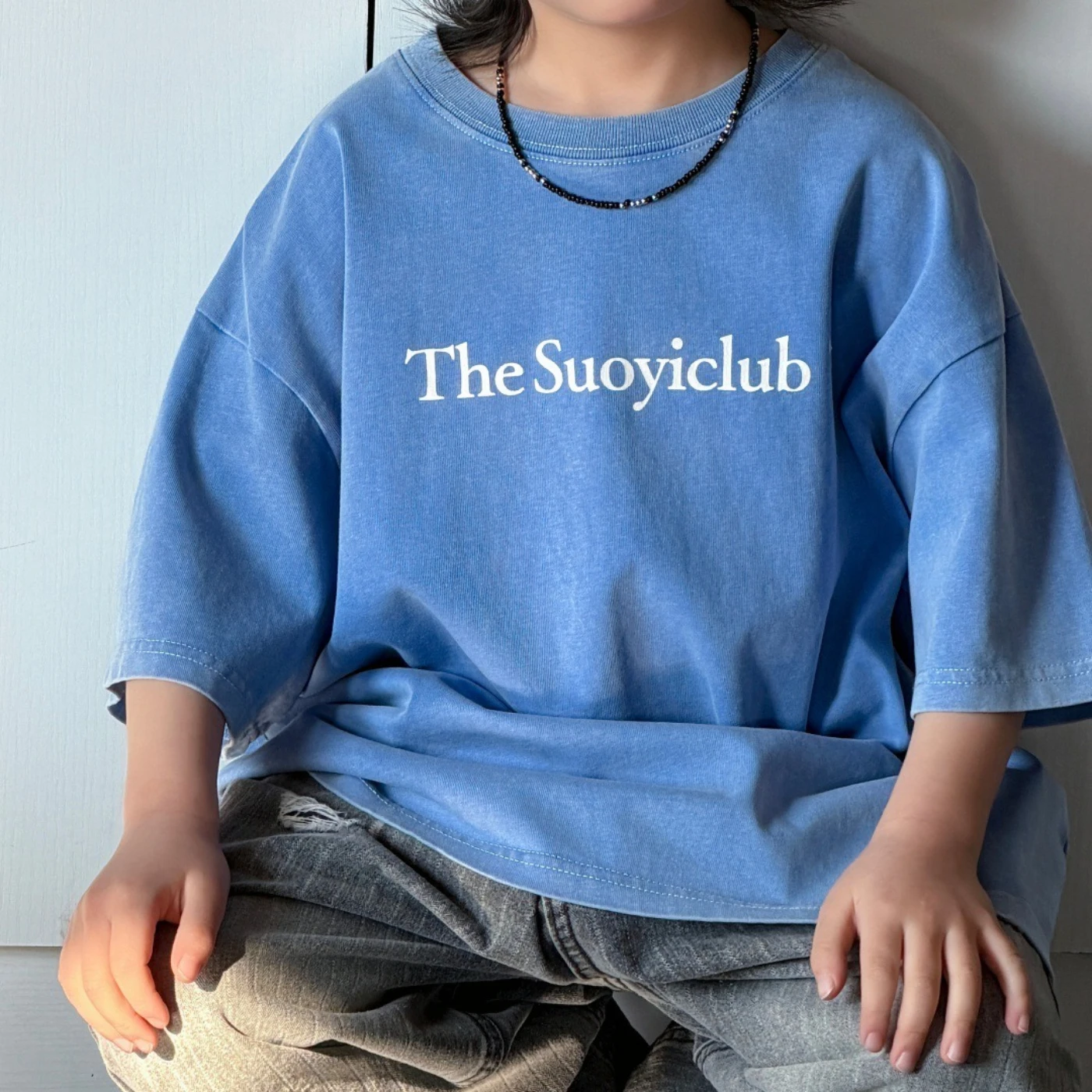 Boys T Shirt 22026 Spring and Summer New Children's Clothing Korean Style Boys and Girls American Retro Printed Letter T Shirt