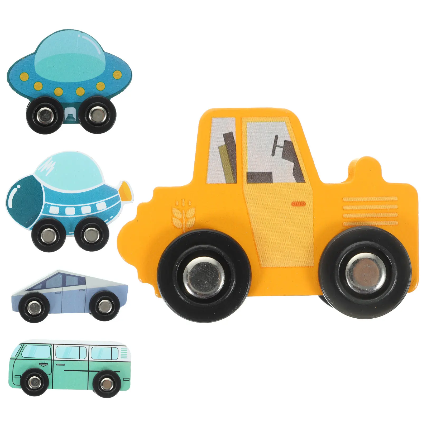 

5Pcs Wooden Train Car Creative Educational Early Learning Cute Colorful Set Wooden Train Toy Toy Trains