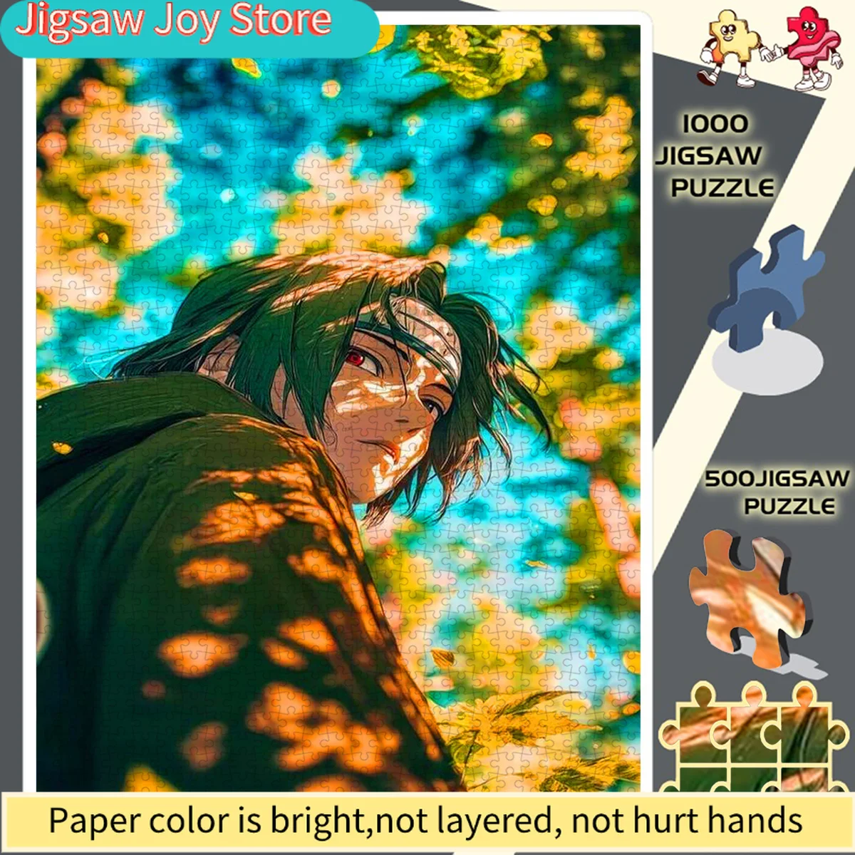 

Puzzle, Paper Puzzle, DIY Puzzle, Adult Jigsaw Puzzle, Large-Scale Puzzle "Sunlit Leaves Anime Boy Gazing" - Perfect for Home