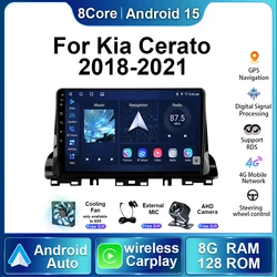 Android Auto Radio For KIA CERATO K3 FORTE 2021 2020 2019 2018 Car Stereo Navigation GPS Multimedia Video Player BT Carplay Head